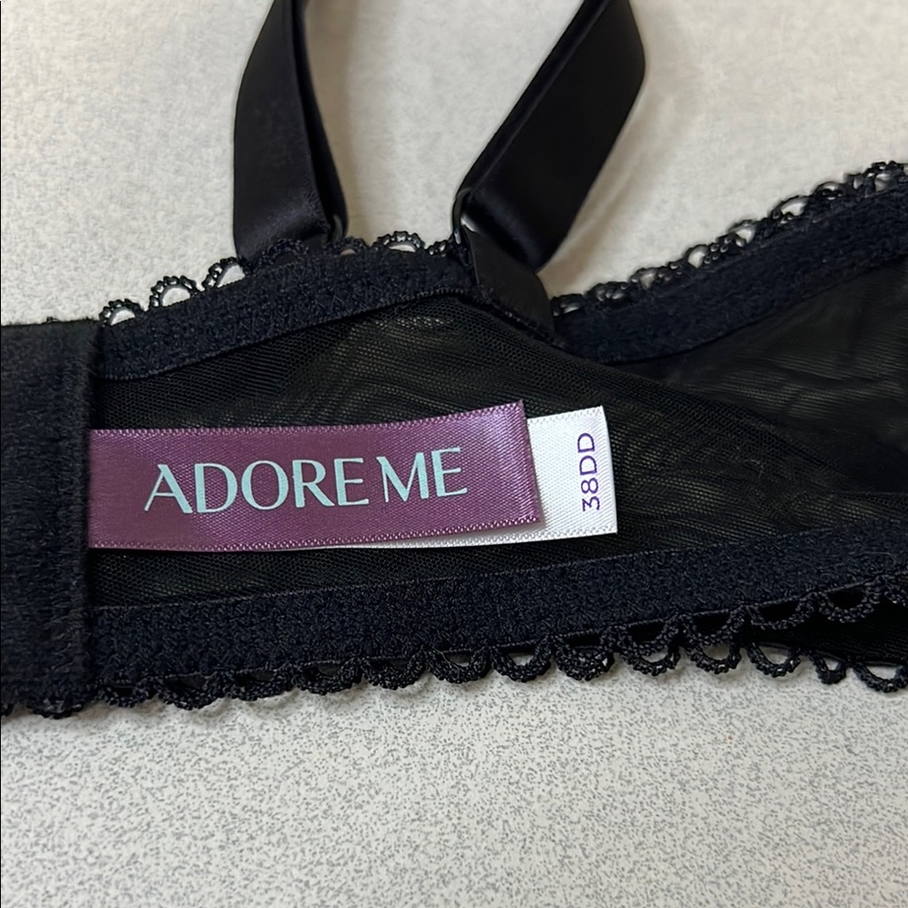 Adore Me Sheer Black Bra with Cat Design - Picture 4 of 4